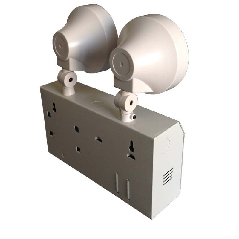 2W Twin Spot LED de emergencia de acero ligero carcasa Ni-Cd Batería 3 horas Duración TL020BN