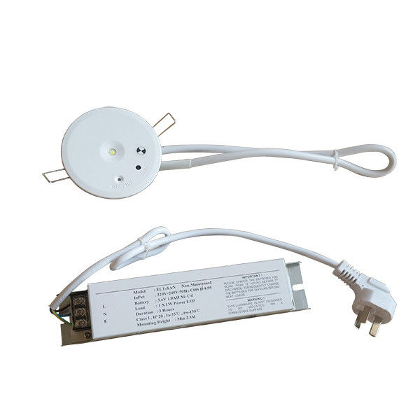 Commercial Ceiling Recessed Rechargeable LED Emergency Light with Battery Backup 3W SMD Blanco Ni-Mh Batería