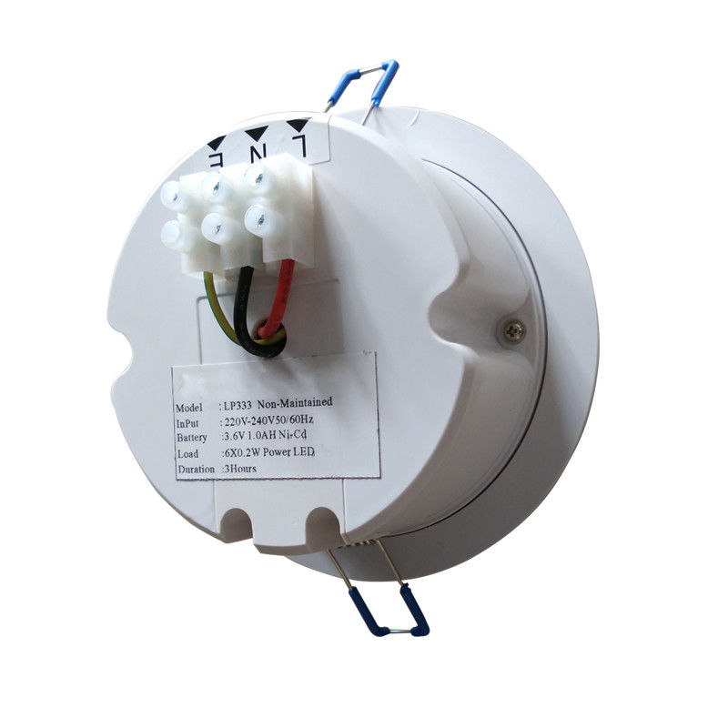 6uds 5730 Comercial LED 3W Luz de Emergencia Empotrada en Techo con Batería de Respaldo IP20 Carcasa de Acero L117N