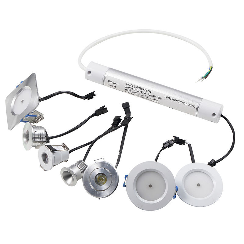 Luz de emergencia recargable LED de 3W con carcasa de aluminio, respaldo de batería, IP20, alto brillo L124N