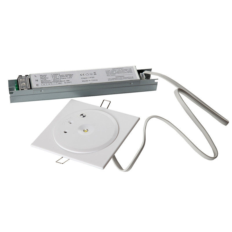 Luz de emergencia LED de 3 horas de duración con LED blanco SMD de 3W para montaje empotrado en techo