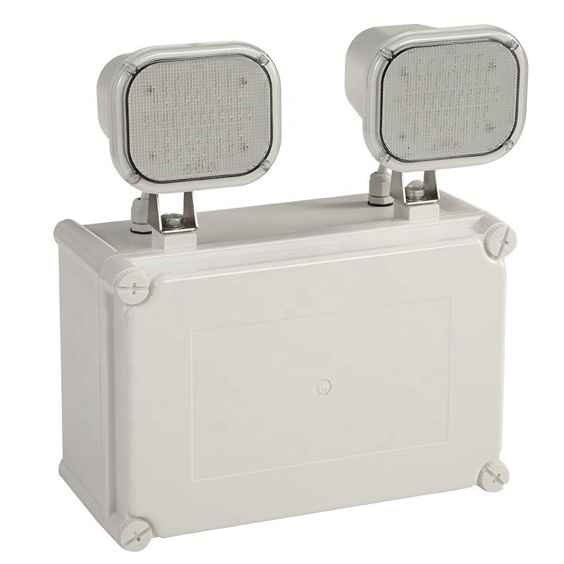 Batería de respaldo 3 horas LED recargable IP65 Twin Spot luz de emergencia PC carcasa L107N