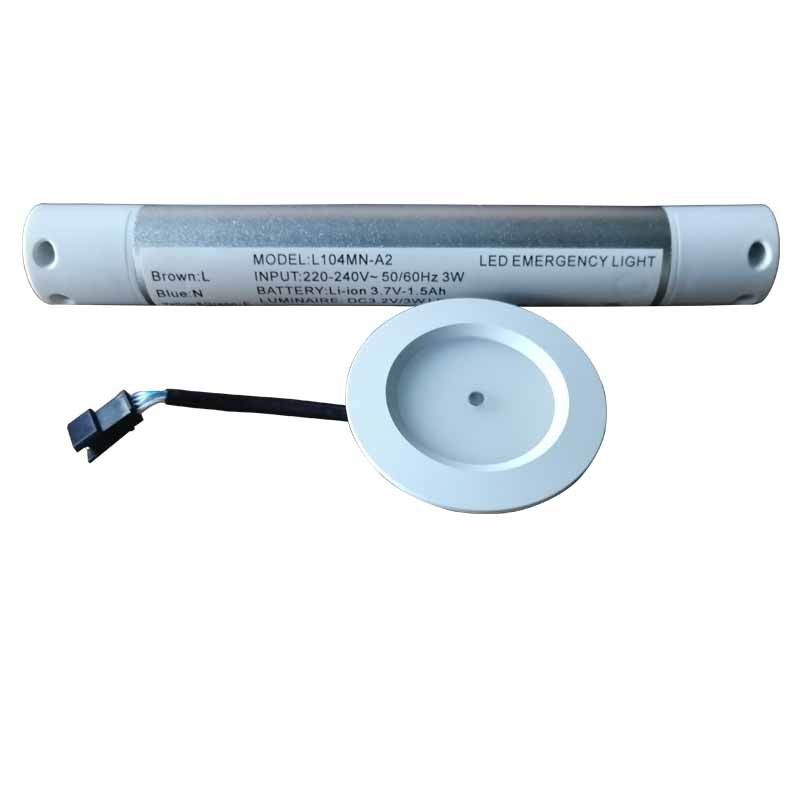 Luz de emergencia recargable LED de 3W con carcasa de aluminio, respaldo de batería, IP20, alto brillo L124N