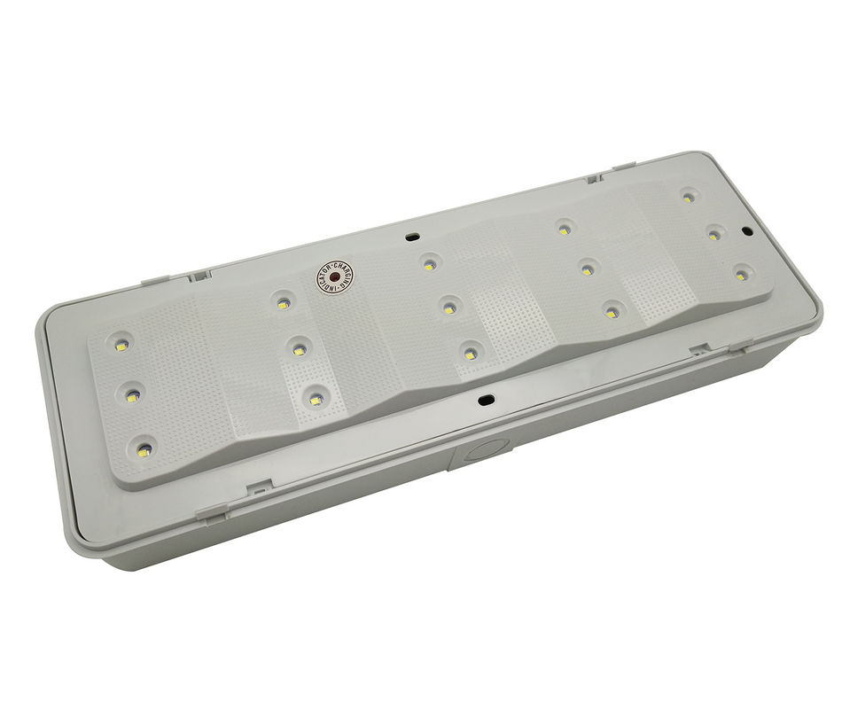 Luz de emergencia recargable con carcasa ABS ignífugo, batería de níquel-cadmio y duración de 3 horas