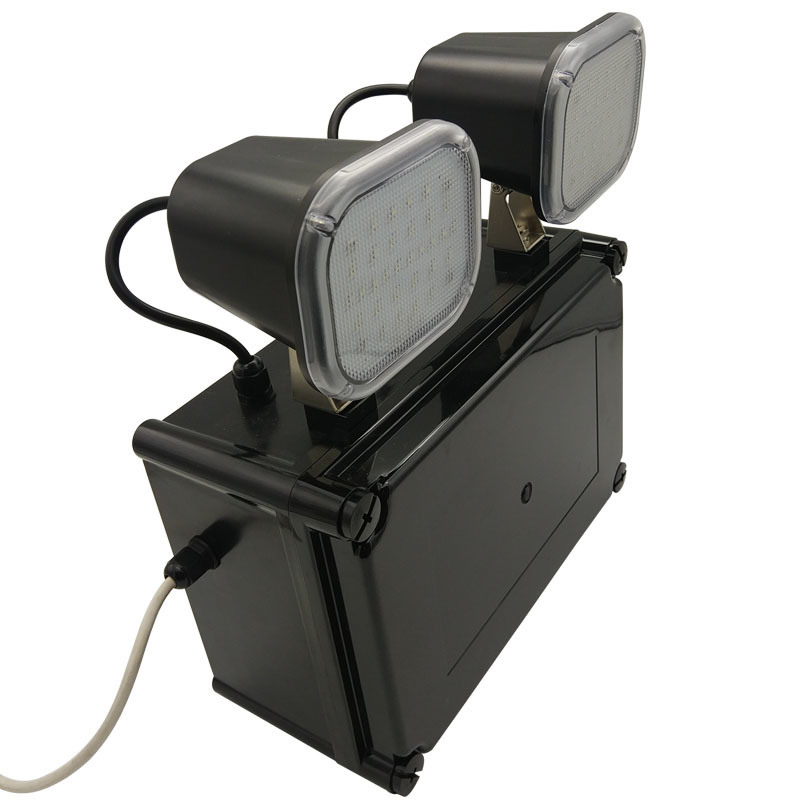 Luz de emergencia LED doble de 2x6W con entrada de 220V, 3 años de garantía, vida útil de 50000 horas