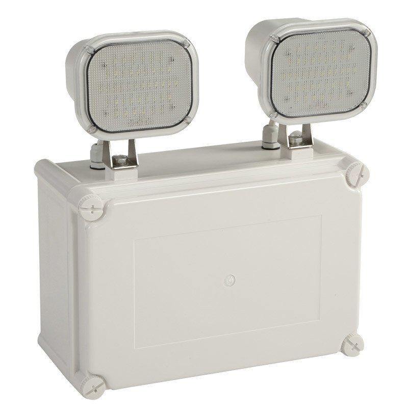 12W Twin Spot LED luz de emergencia IP65 impermeable 6500K Blanco frío 3 horas de duración