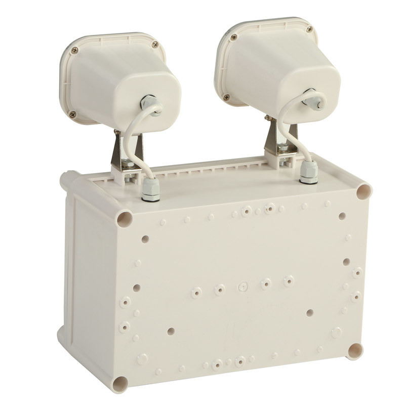 12W Twin Spot LED luz de emergencia IP65 impermeable 6500K Blanco frío 3 horas de duración