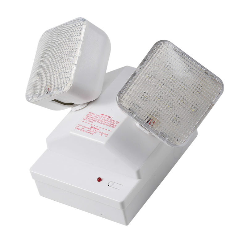 Luz de emergencia LED de 6W con doble foco, 6500K, 3.6V, batería Ni-Cd de 3.0Ah, carcasa de PC, IP20