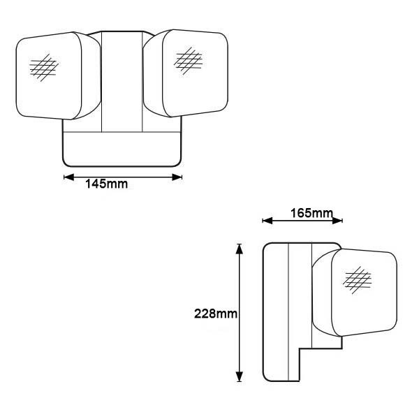 Luz de emergencia LED de 6W con doble foco, 6500K, 3.6V, batería Ni-Cd de 3.0Ah, carcasa de PC, IP20