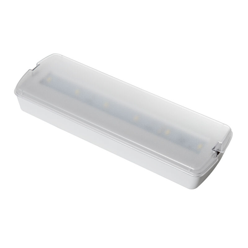 Luz LED de emergencia recargable de plástico permanente con respaldo de batería, montada en la pared, 3 horas de respaldo, Ni Cd, IP20