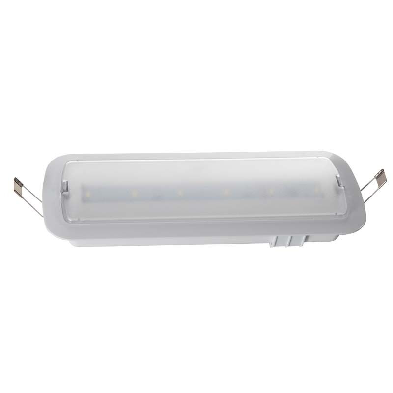 Luz de señalización de salida de emergencia empotrada en techo LED con batería Ni-Cd, 3 años de garantía, 6500K