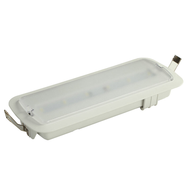 Luz de señalización de salida de emergencia empotrada en techo LED con batería Ni-Cd, 3 años de garantía, 6500K