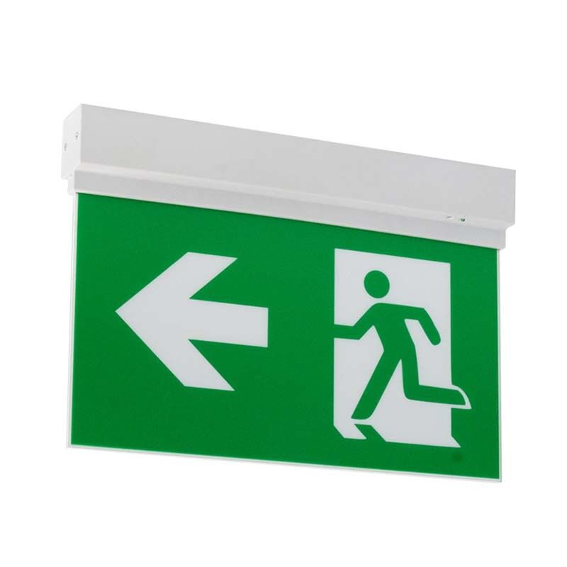 Señal de salida de doble cara de montaje lateral con batería de iones de litio, luz LED de emergencia de 3 horas