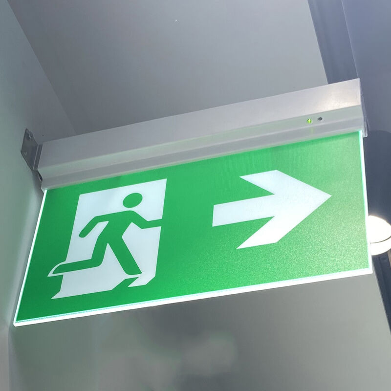 Señal de salida de doble cara de montaje lateral con batería de iones de litio, luz LED de emergencia de 3 horas