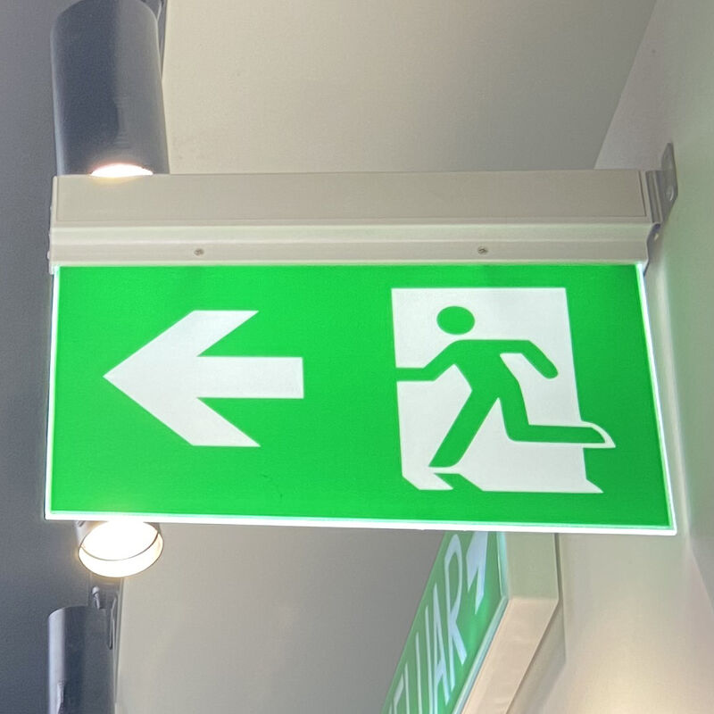 Señal de salida de doble cara de montaje lateral con batería de iones de litio, luz LED de emergencia de 3 horas