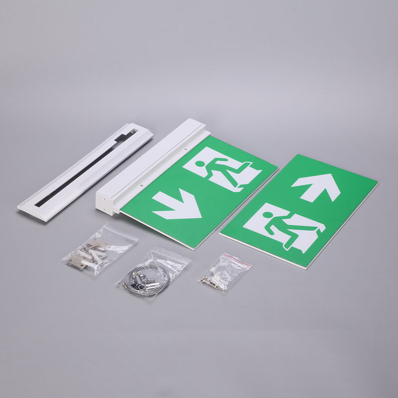 3 horas de batería recargable operada por una señal de salida de emergencia de doble cara con 15pcs SMD LED blanco y batería de iones de litio