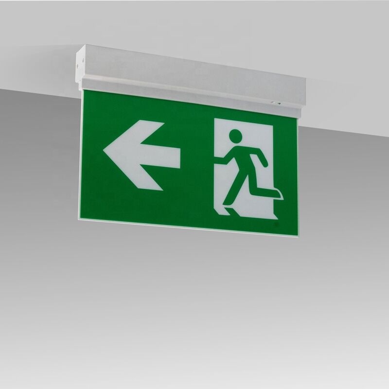 Nuevo diseño de luz de salida de emergencia con batería de litio y duración de emergencia de 3 horas en carcasa ABS