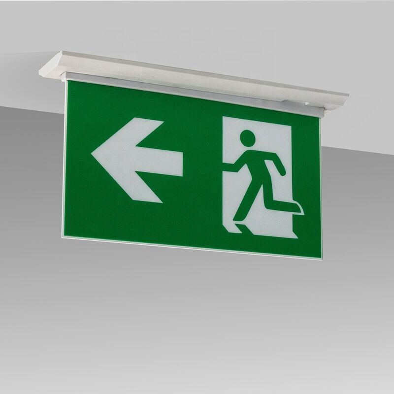 3 horas de batería recargable operada por una señal de salida de emergencia de doble cara con 15pcs SMD LED blanco y batería de iones de litio