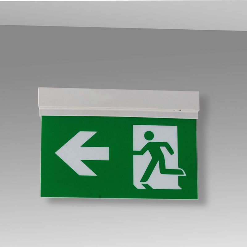 Nuevo diseño de luz de salida de emergencia con batería de litio y duración de emergencia de 3 horas en carcasa ABS