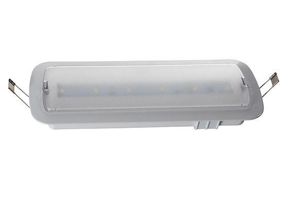 Luz de emergencia LED empotrada en techo con cubierta esmerilada, funcionamiento a batería y respaldo de batería, alimentación de CA L116M-B