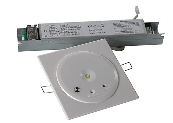 Luz de emergencia de techo comercial con batería de respaldo IP20 3 horas de funcionamiento Lámpara LED sin mantenimiento