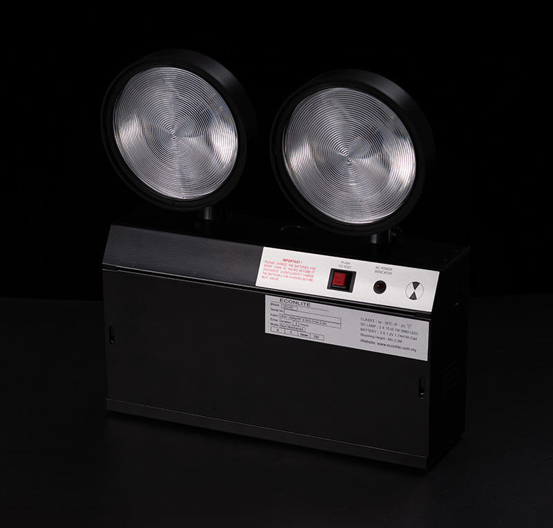CE Black Casing LED Twin Spot Luz de emergencia 3 años de garantía 3.6V 1.6Ah Batería TL020DN