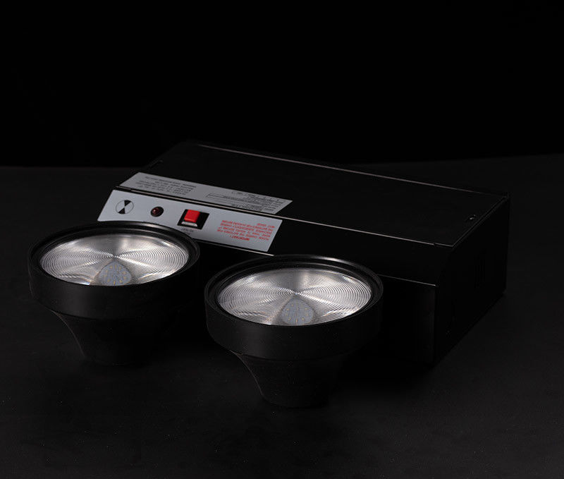 Luz de emergencia LED de carcasa negra CE Twin Spot con 3 años de garantía, batería de 3,6 V/1,6 Ah y 3 horas de duración