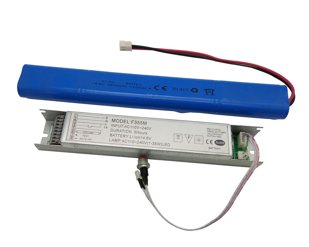 Kit de conversión de emergencia recargable Batería Li-Ion Luces LED de 1-45W 3 horas F355M