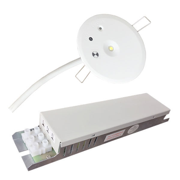 Luz de emergencia empotrada en techo LED blanca SMD de 1W 220V con respaldo de batería para edificios comerciales IP20