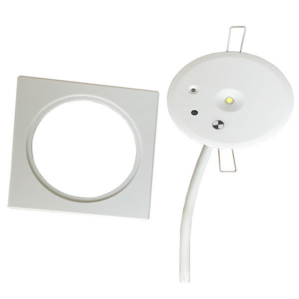 Luz de emergencia LED SMD blanca de 1W, montada empotrada en techo, para edificios comerciales, autocomprobación, IP20