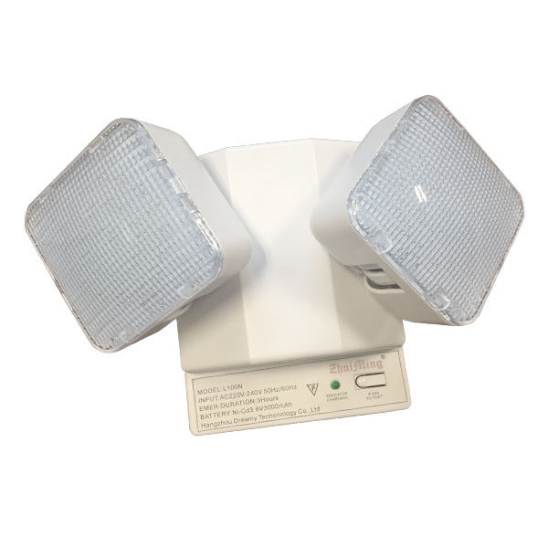 Luz de emergencia de doble punto LED montada en la pared 3.6V Ni-Cd Batería IP20 TL030CN