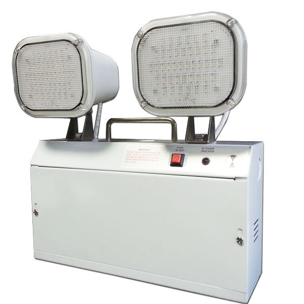 Luz de emergencia recargable con batería TL084BN, doble cabezal 3014 SMD LED, con respaldo de batería