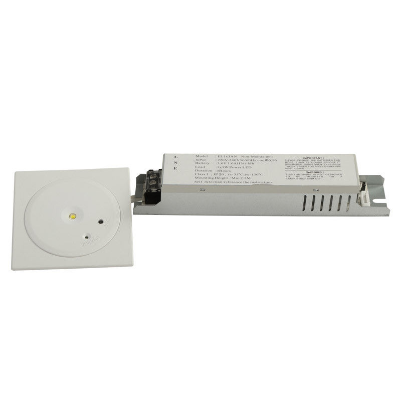 Luz de emergencia LED empotrada en techo SMD de 3W con respaldo de batería Ni-MH de 3,6V